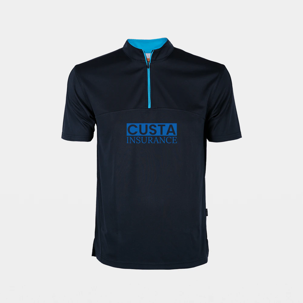 Microfiber Half-Zip Mock Neck Polo Shirt | Custom Polo Printing