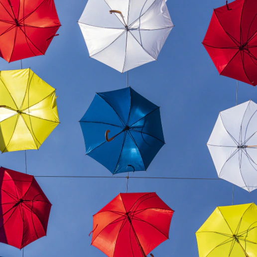 different type of printed umbrella