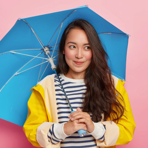 a person holding a custom umbrella