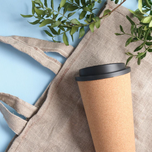 eco bag and organic wheat fiber mug