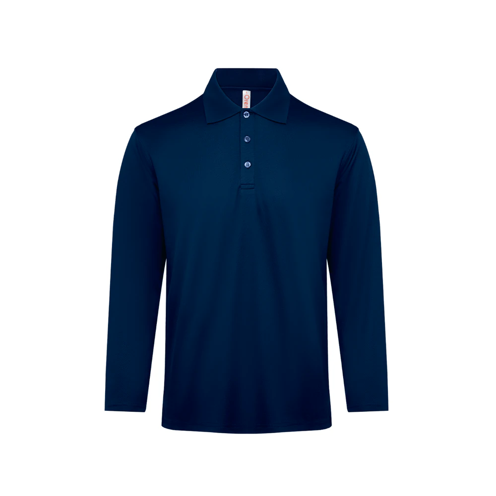 CVC Long Sleeve Polo Shirt | Custom Polo Printing | CUSTA