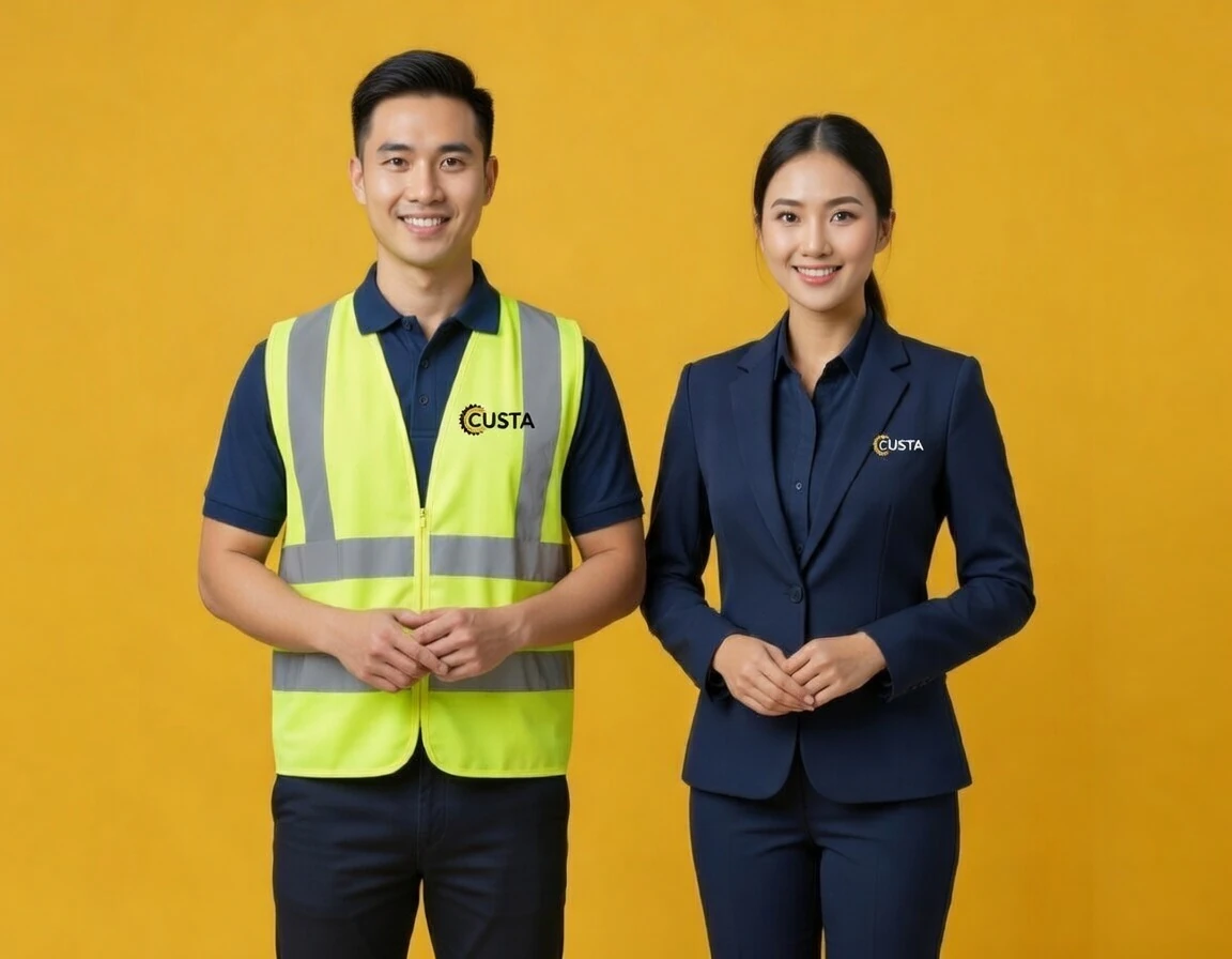 Custom logo printing on workwear and corporate apparel Malaysia