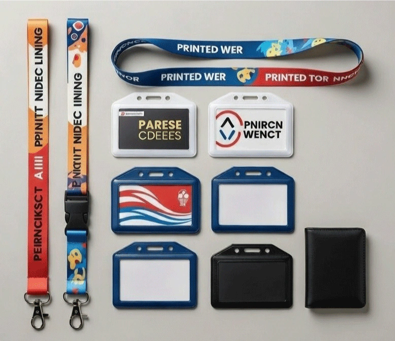 Blank lanyard and ID holder ready to be customized