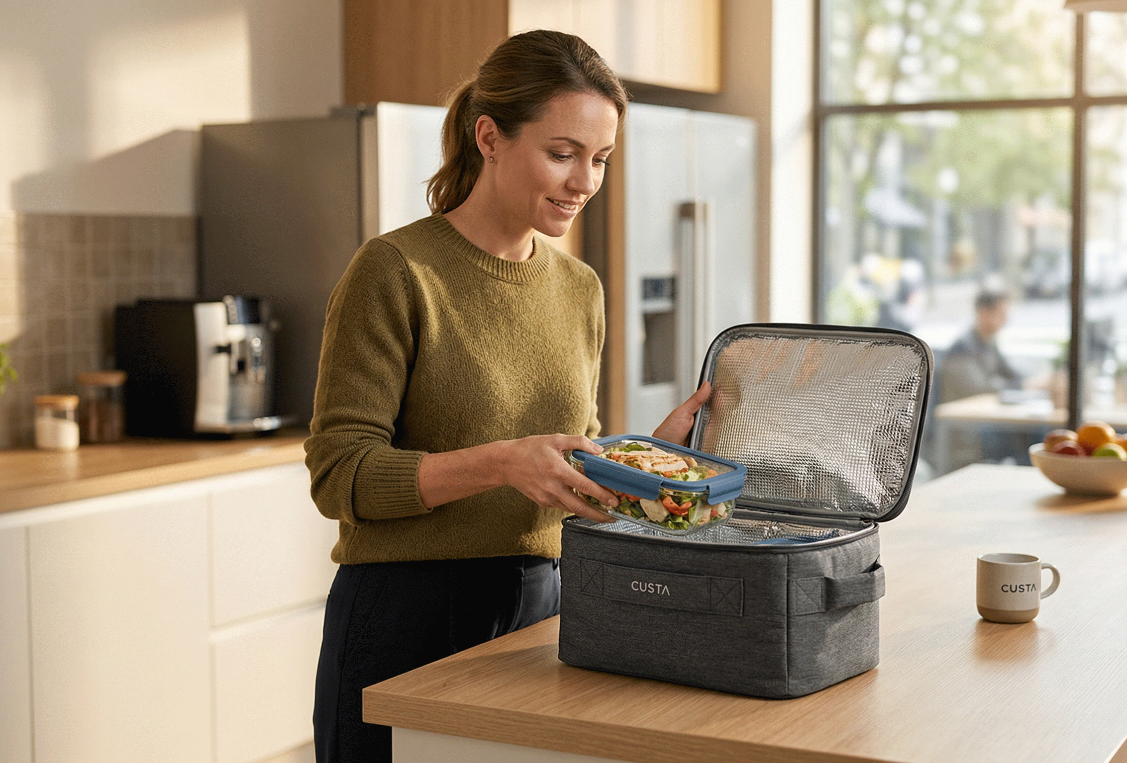 A custom printed cooler bag keeping food fresh in Singapore's heat — CUSTA Singapore