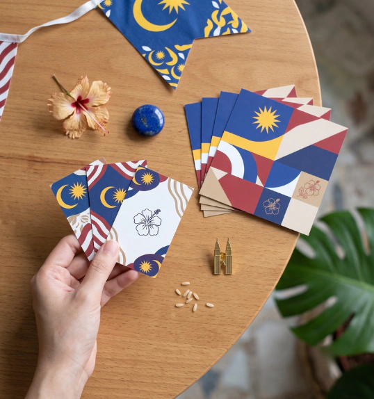 Custom Business Cards, Flyers, and Buntings for Merdeka and Malaysia Day