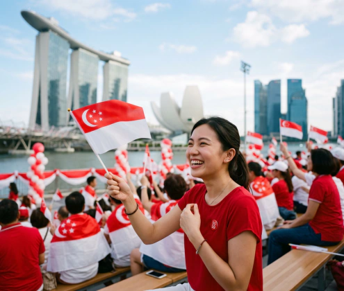 Custom Singapore National Day apparel, custom mugs, and patriotic NDP gear